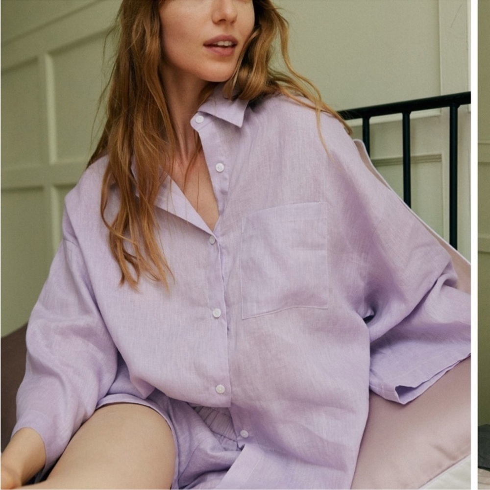 Berlook Lavender Button-Up Women's Top